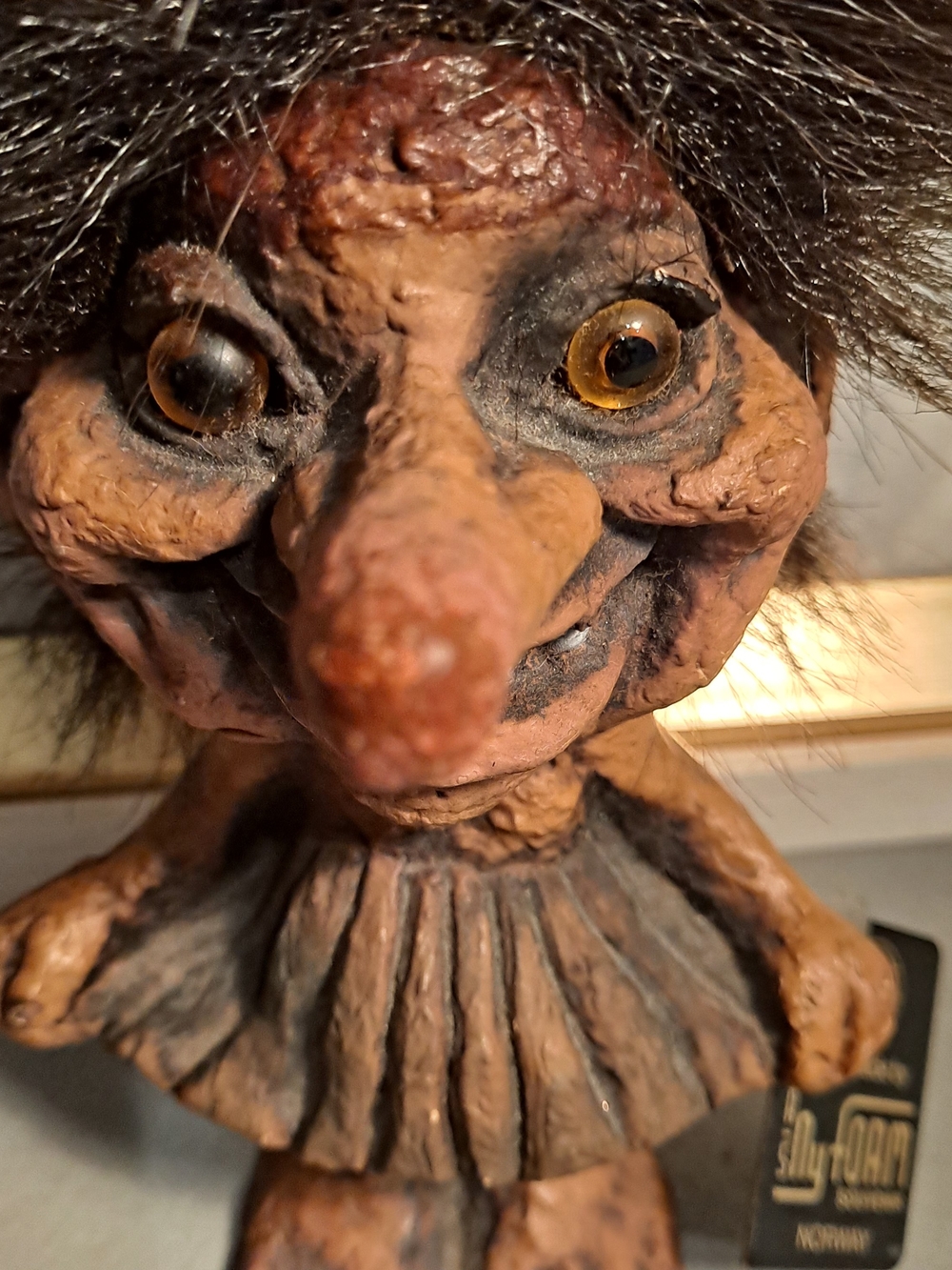 NyForm Vintage 90s Handmade In Norway Brown Girl Lena Troll Doll Latex Sculpture - Picture 4 of 12